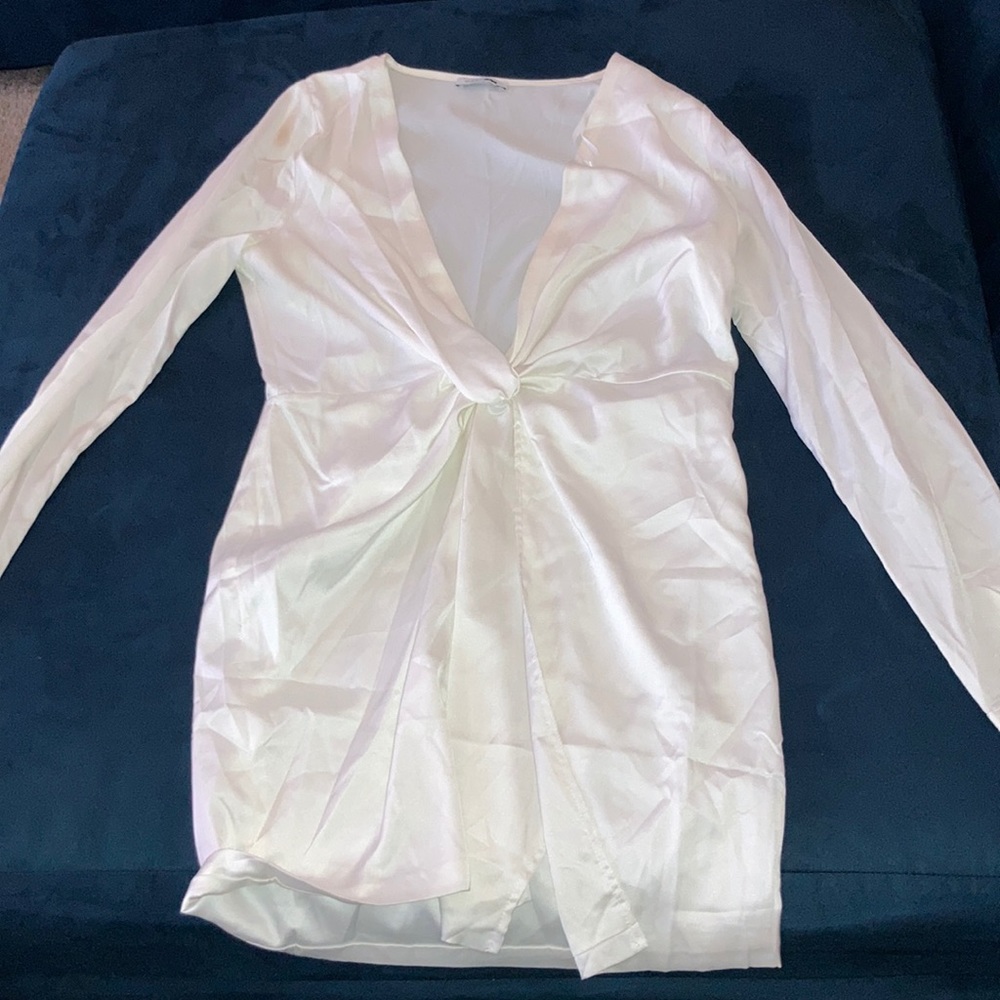 White silk dress